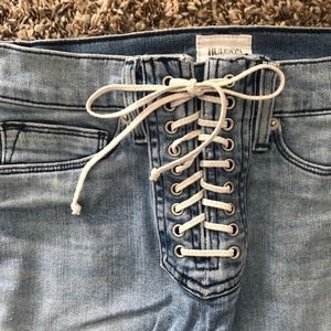 Hudson lace up high waisted skinny jeans Sz 26